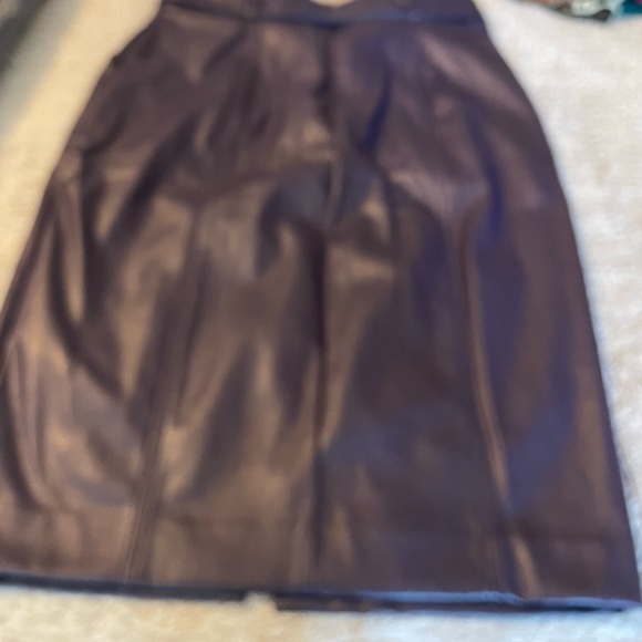 NY&C Vegan Leather skirt. Purple with split in the front-belted.  NWT - Picture 4 of 4